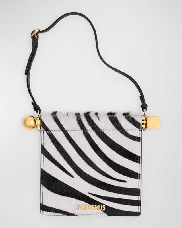 Le Porte Rond Zebra Calf Hair Shoulder Bag
